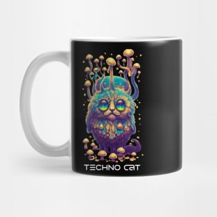 Techno T-Shirt - Techno Organism - Catsondrugs.com - Techno, rave, edm, festival, techno, trippy, music, 90s rave, psychedelic, party, trance, rave music, rave krispies, rave flyer T-Shirt Mug